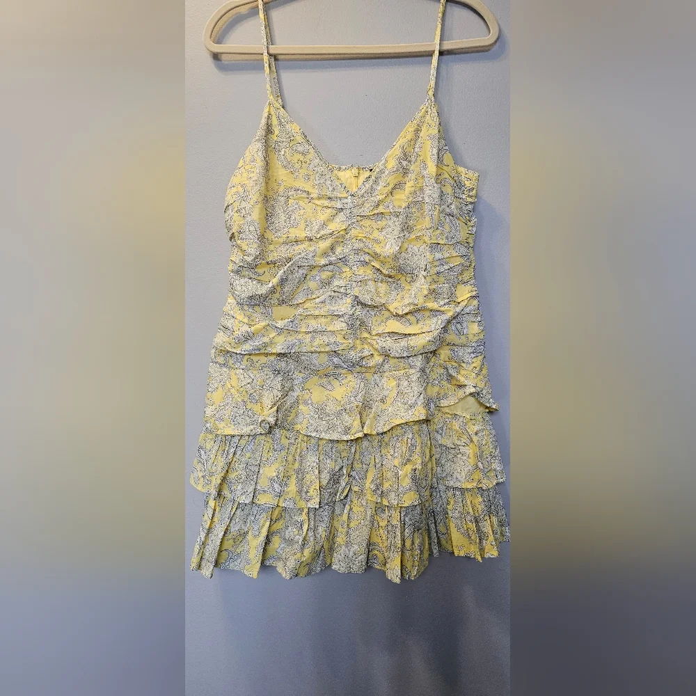 Yellow Floral Ruffle Dress - Picture 3 of 6